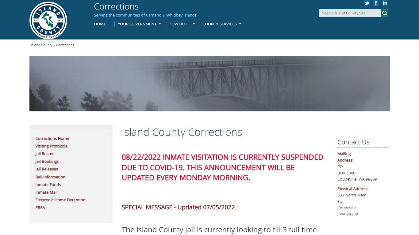 Corrections - Island County, Washington